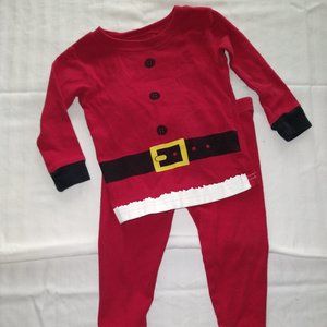 Infant graphic design PJ set, Santa Clause, red, 12M